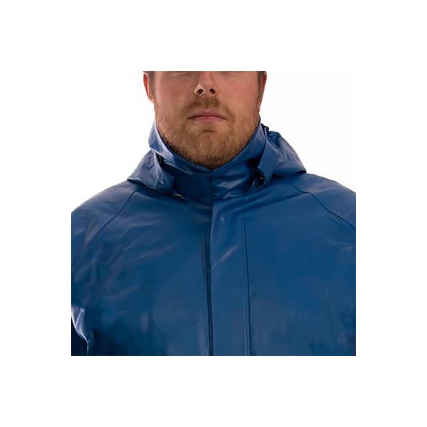 Tingley Eclipse Tri-Hazard Protection Jacket, Size Men's 2XL, Storm Fly Front, Hood Snaps, Blue J44241.2X - main